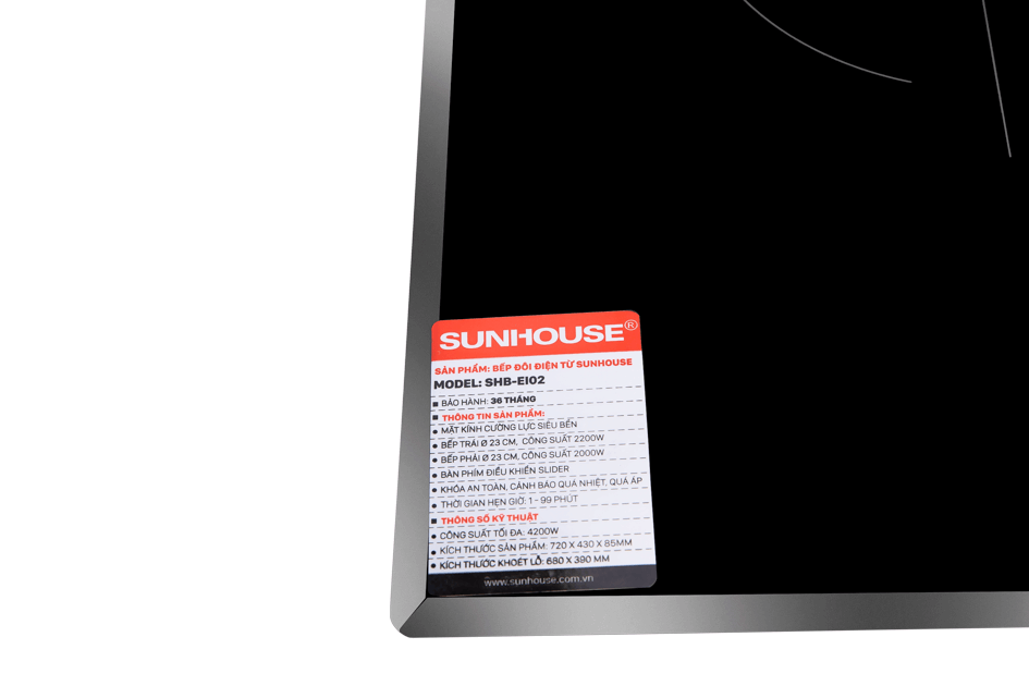 Bếp đôi điện từ hồng ngoại SUNHOUSE SHB EI02 006