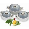 BỘ NỒI SUNHOUSE ELEGANT 3 CHIẾC NẮP KÍNH SH9933