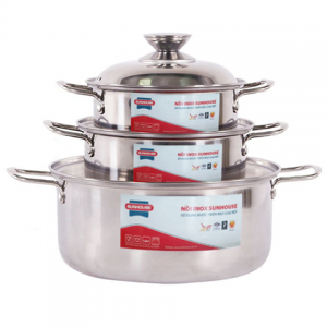 BỘ NỒI INOX 1 ĐÁY SUNHOUSE SH224